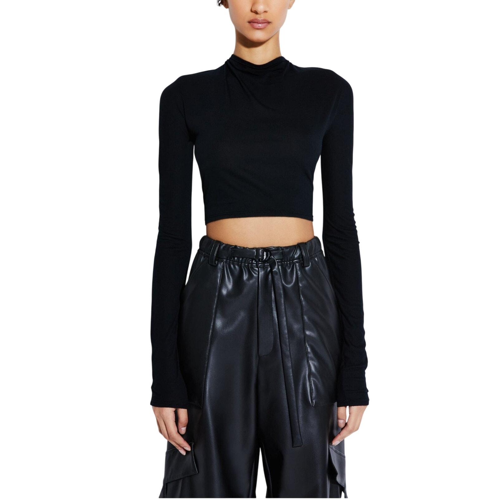 Lapointe Sleek Black Modal Jersey Dolman Tee Size S